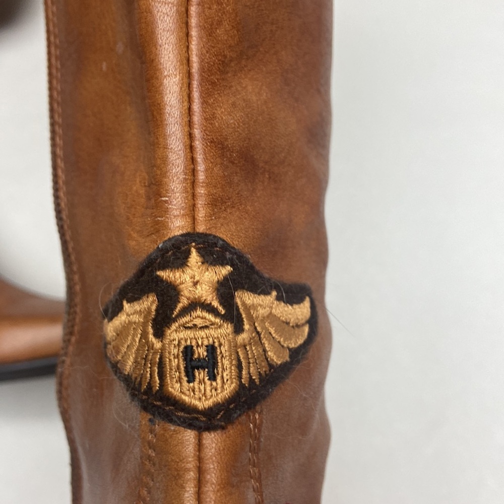 Hispanitas amazing leather boots with wings and fold detail, zipper Size 38 moto - Picture 4 of 13